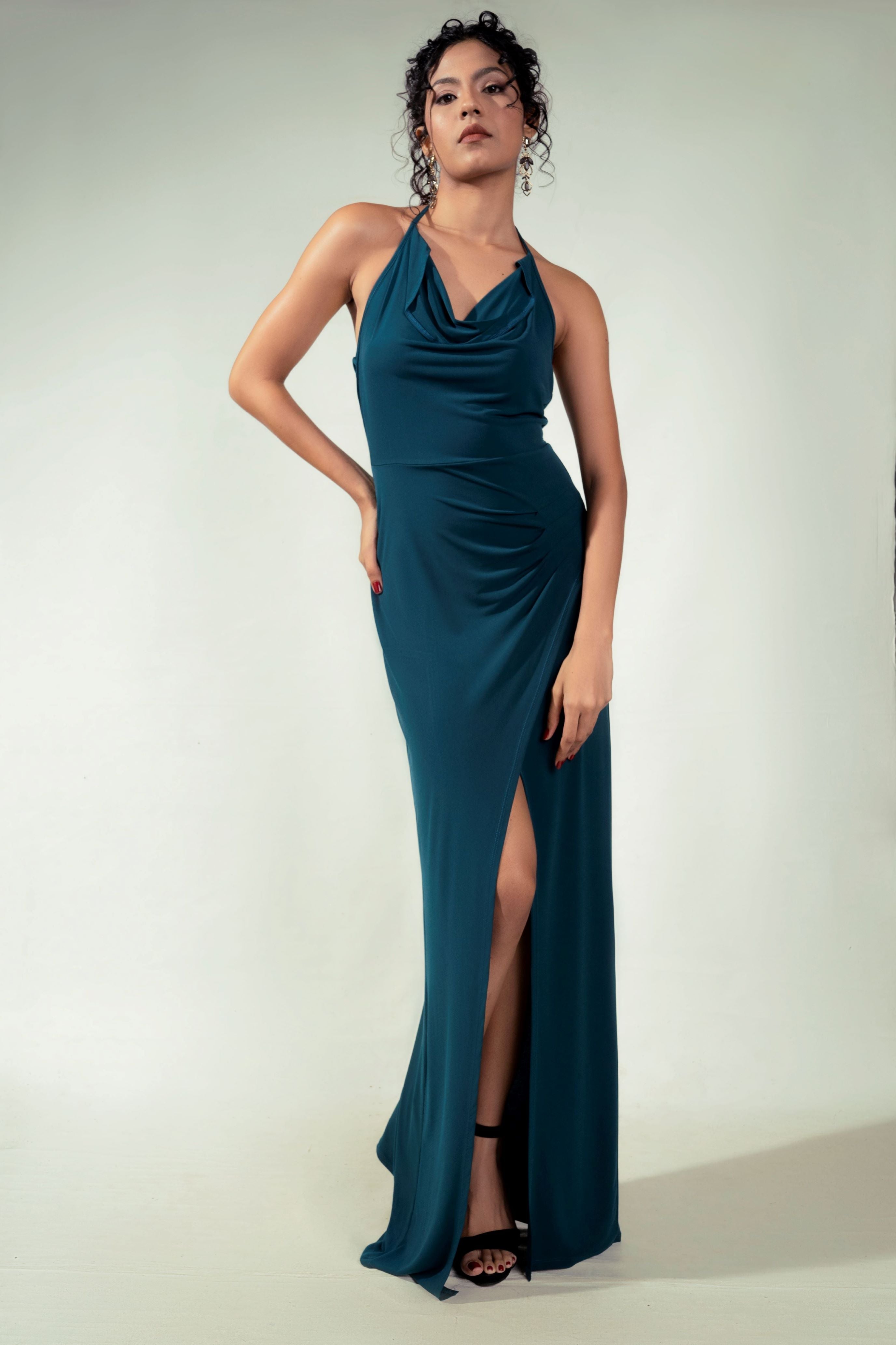 Anastasia cowl necked halter dress - Avirate Sri Lanka