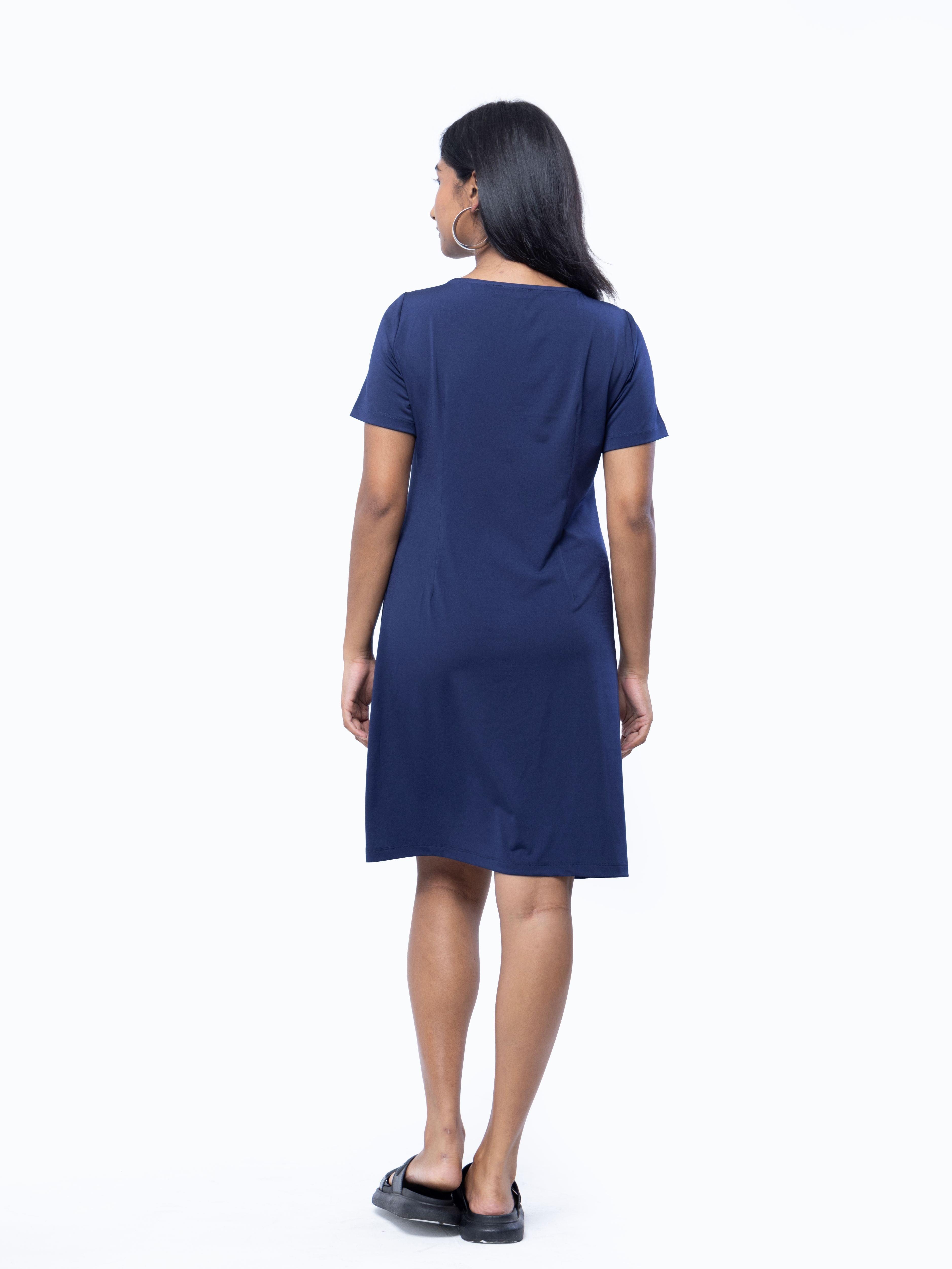 Blue Jersey Dress Mini - Avirate Sri Lanka