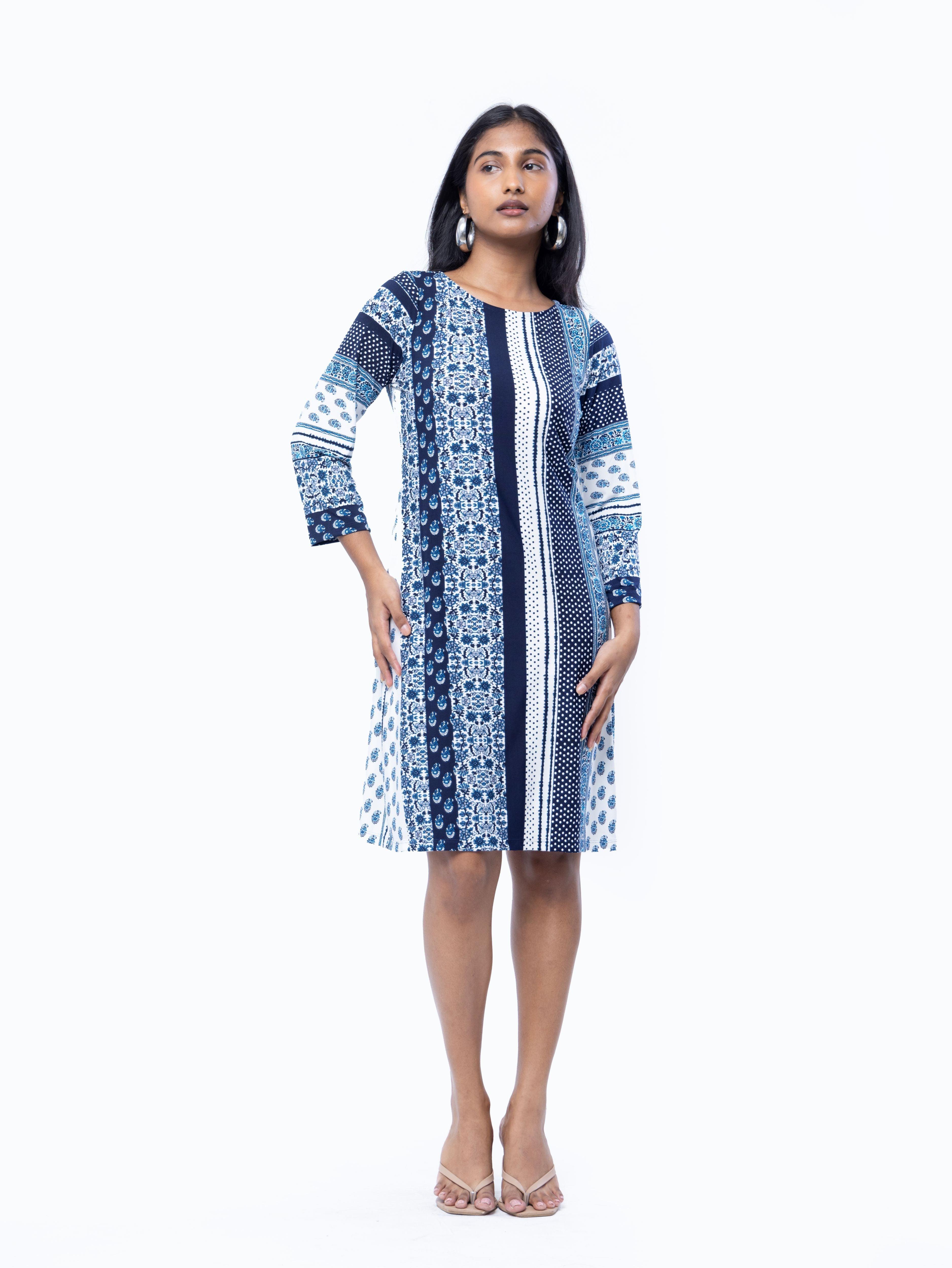 Pattern Cotton Midi Dress - Avirate Sri Lanka