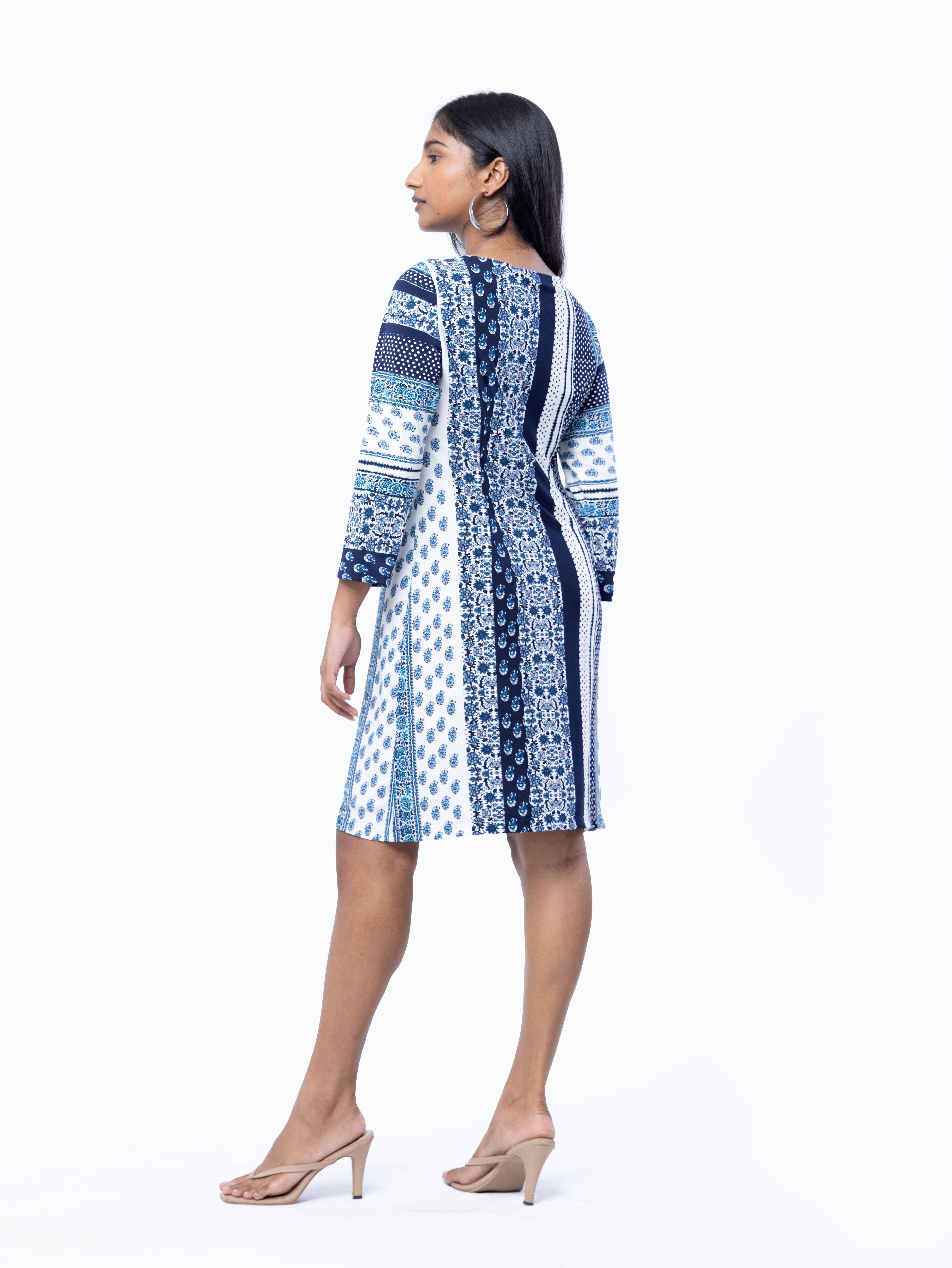 Pattern Cotton Midi Dress - Avirate Sri Lanka