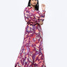 Long Sleeve Floral Maxi Dress with Slit - Avirate Sri Lanka