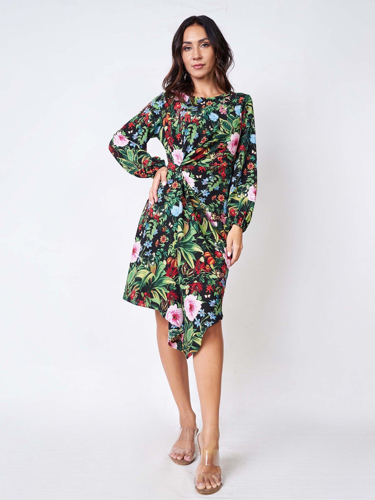 Tropical floral print dress - Avirate Sri Lanka