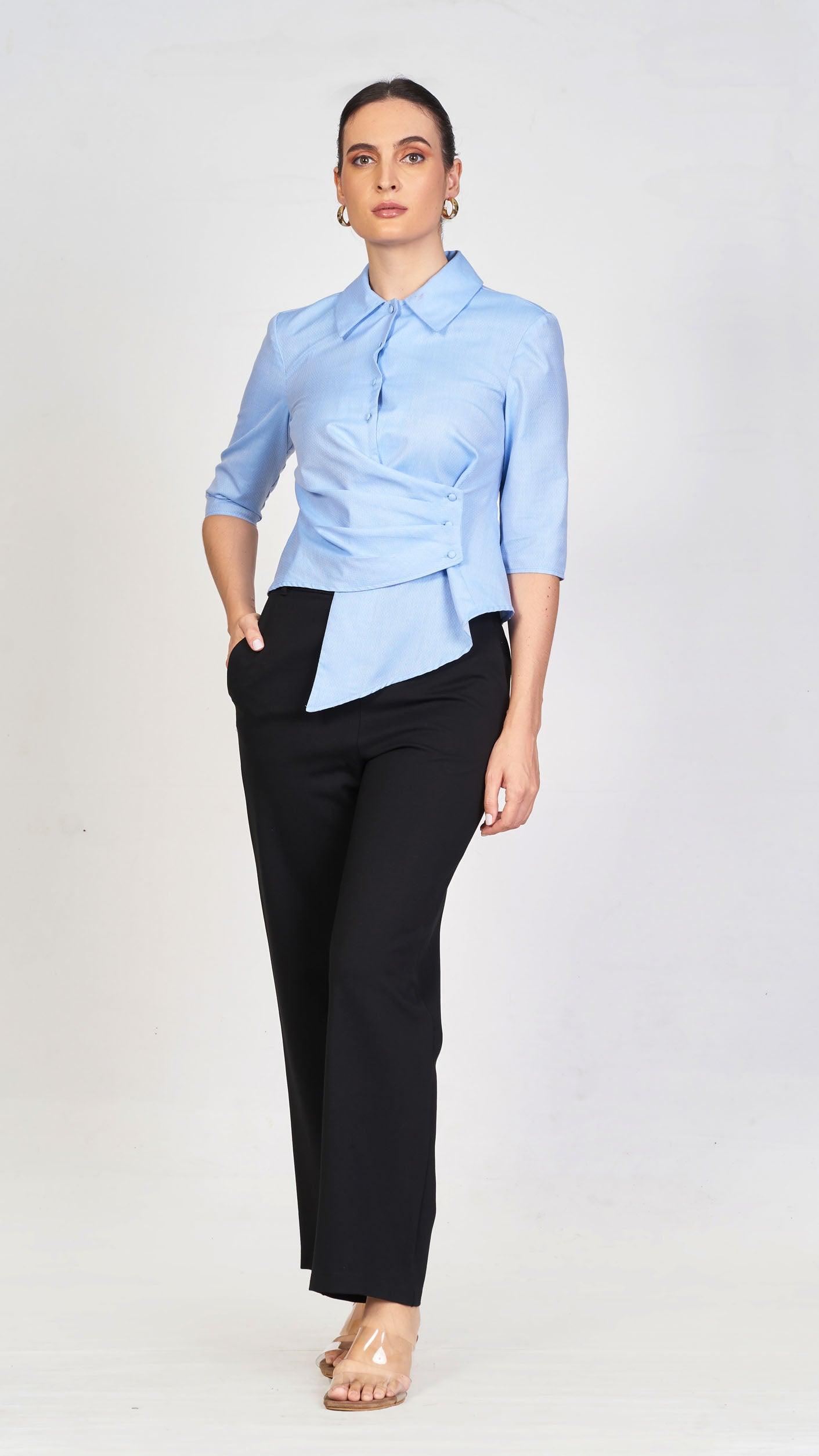 Clinched button detail top - Avirate Sri Lanka