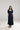 Navy Puff-Sleeve Maxi Dress