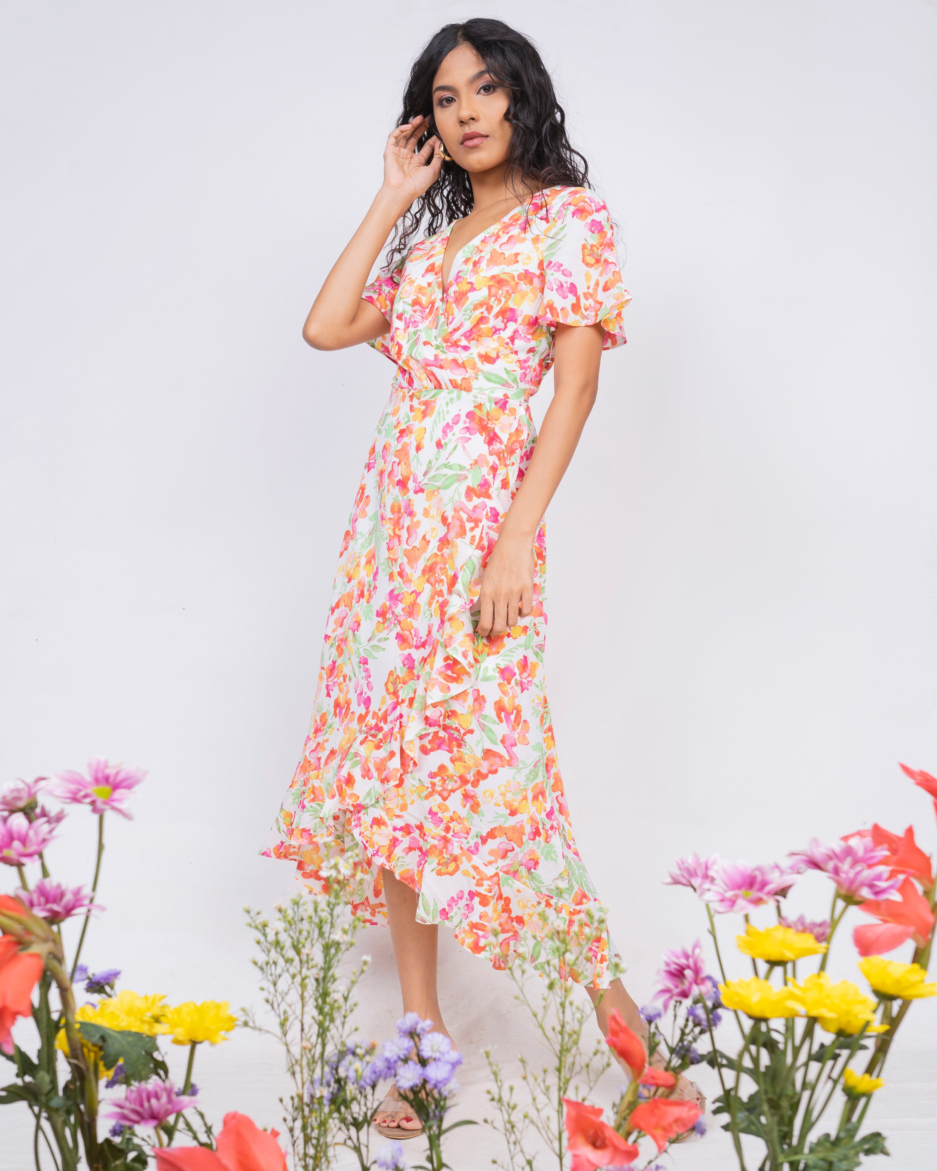 Spring whisper high - low dress