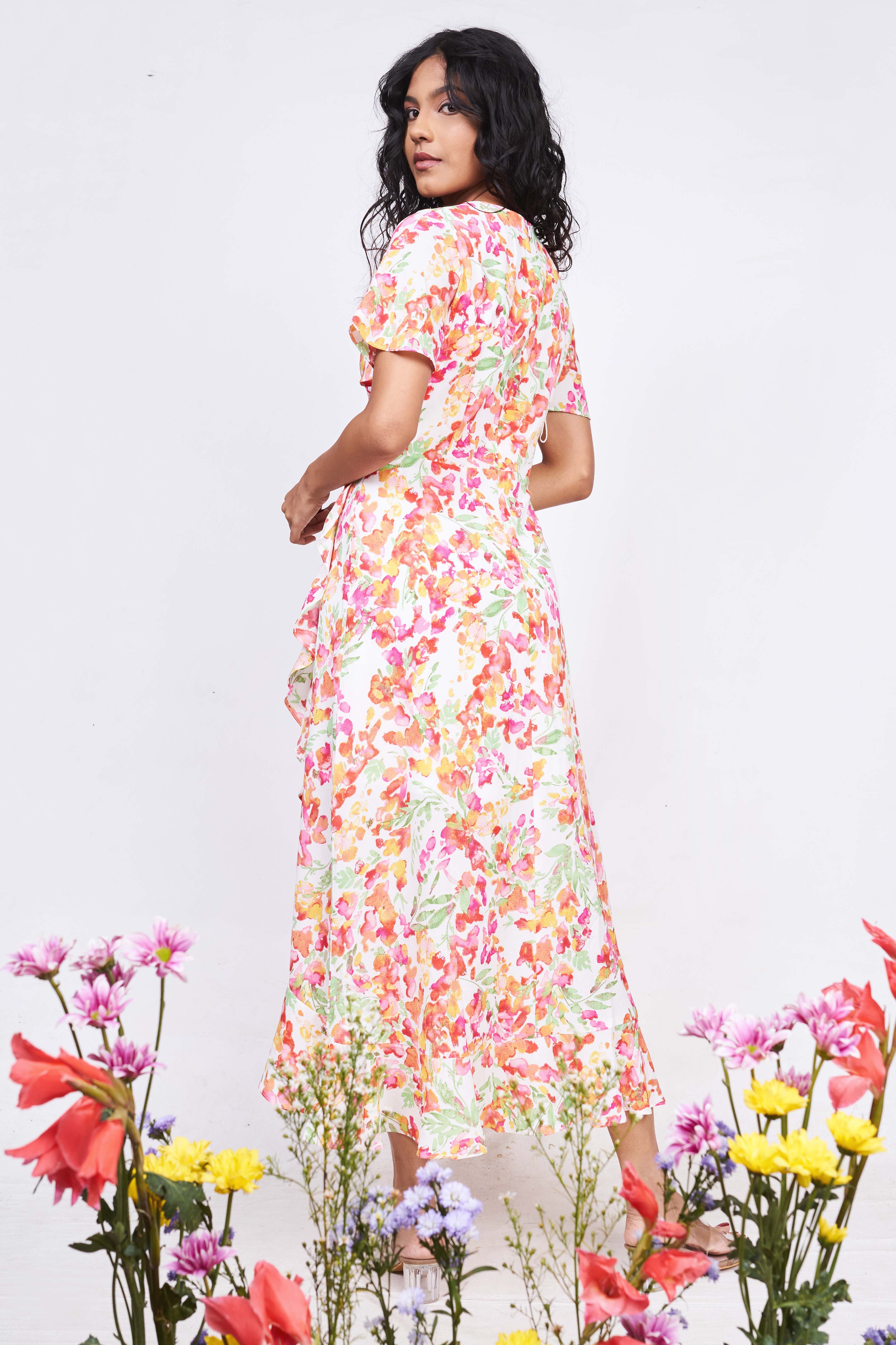 Spring whisper high - low dress