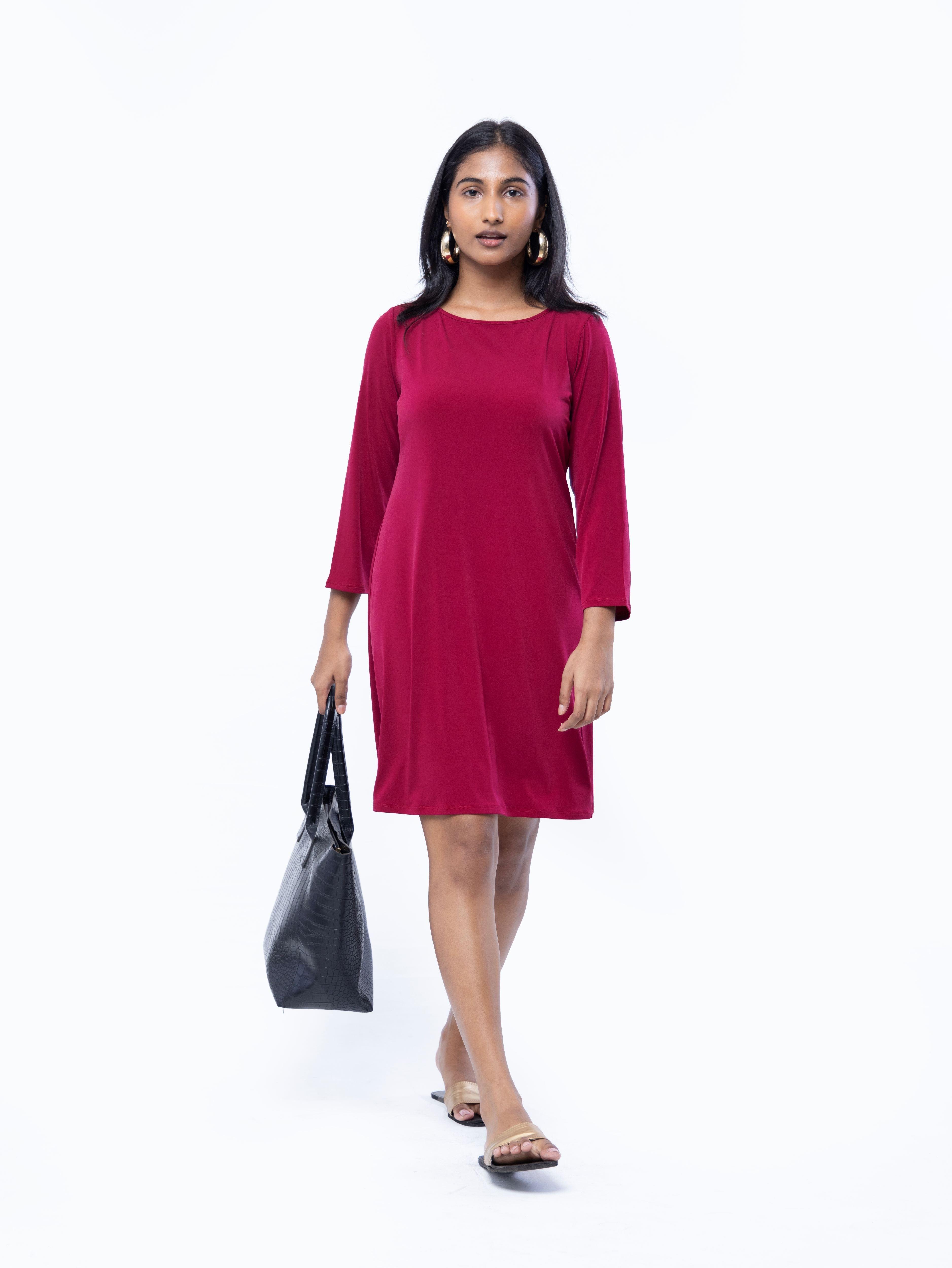 Red Jersey Dress Mini - Avirate Sri Lanka