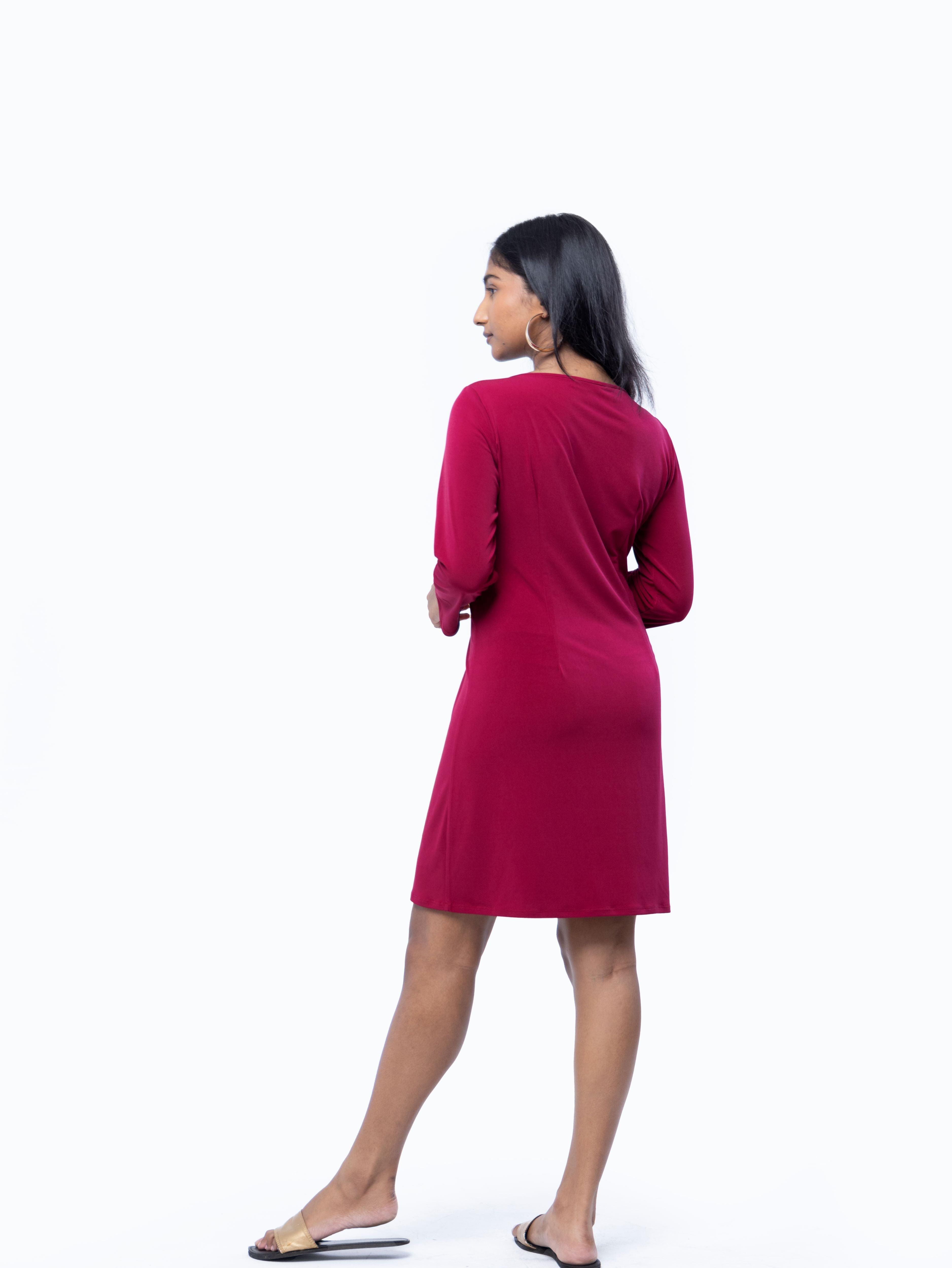 Red Jersey Dress Mini - Avirate Sri Lanka