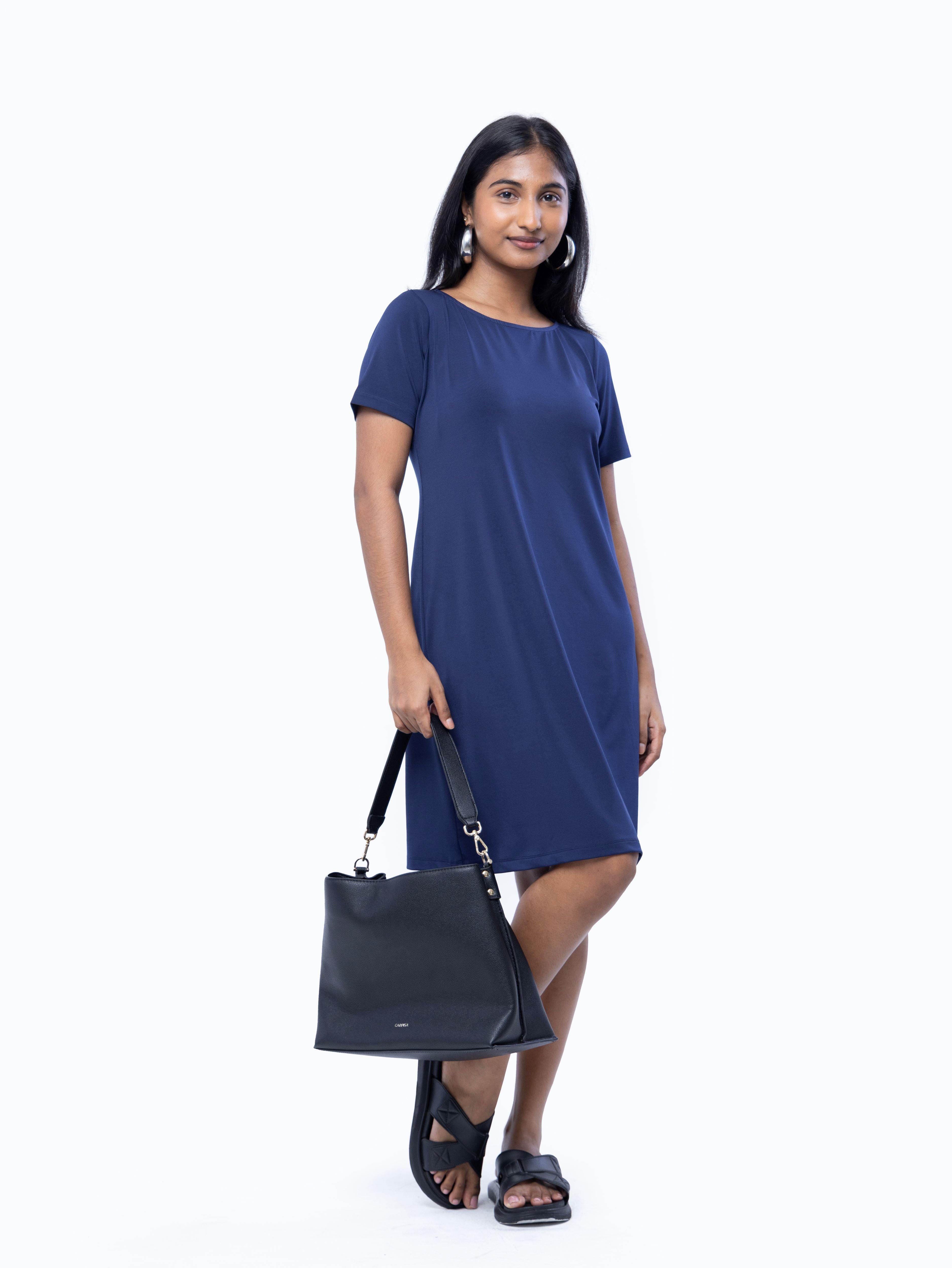 Blue Jersey Dress Mini