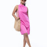 Sleeveless Cotton Dress Pink - Avirate Sri Lanka