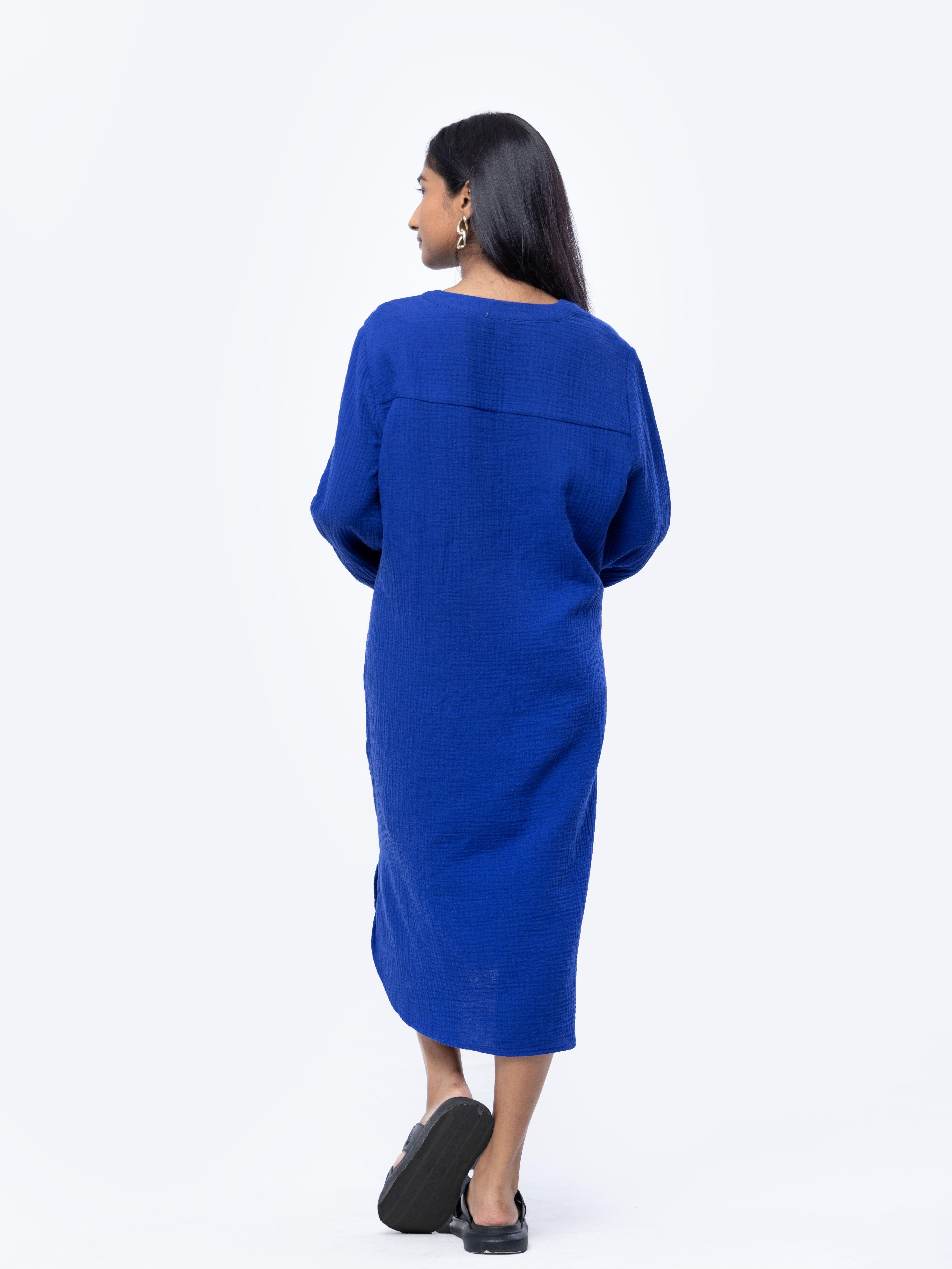 Cotton Tshirt Dress Blue - Avirate Sri Lanka