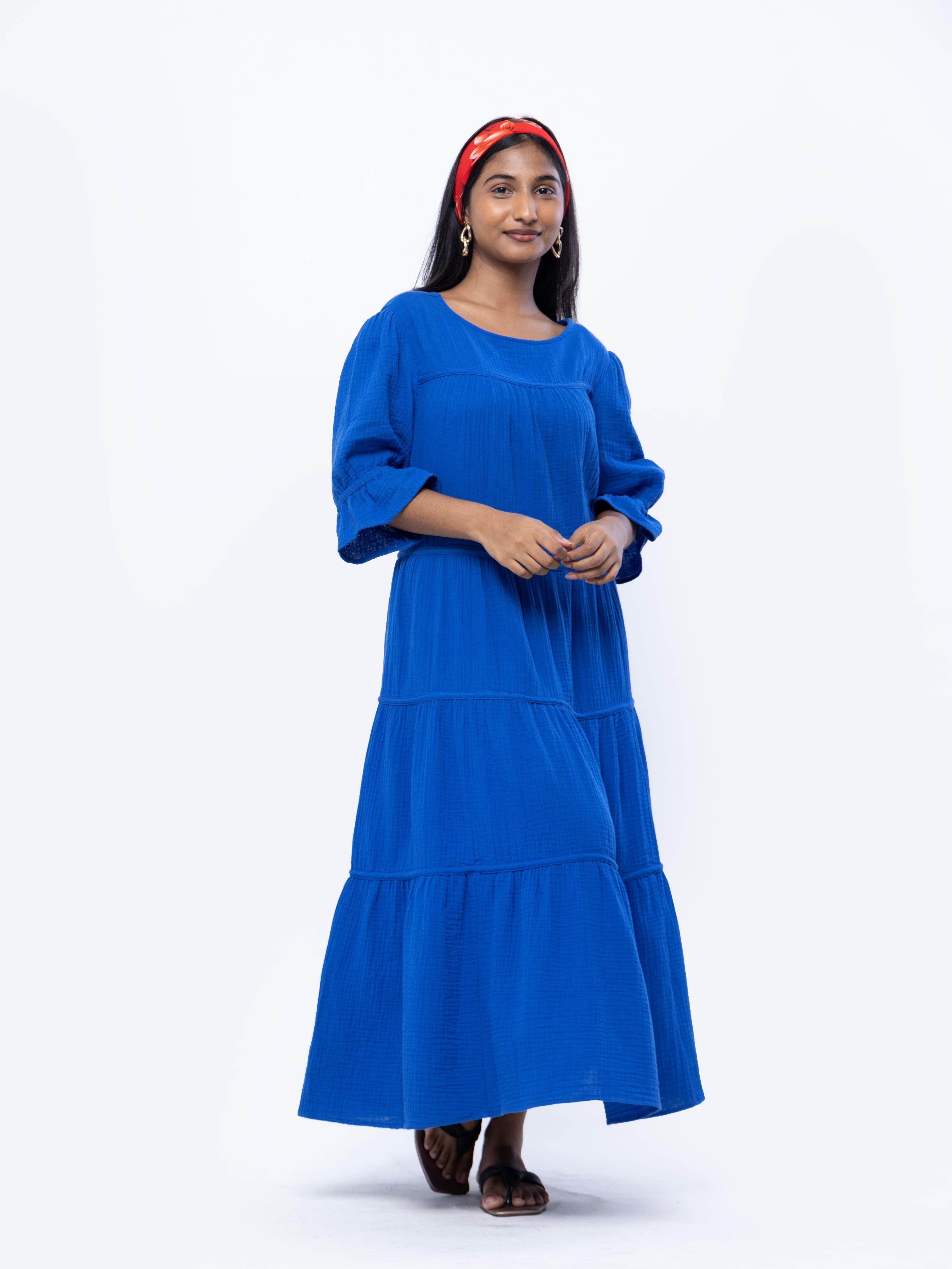 Flowy Cotton Dress Maxi - Avirate Sri Lanka