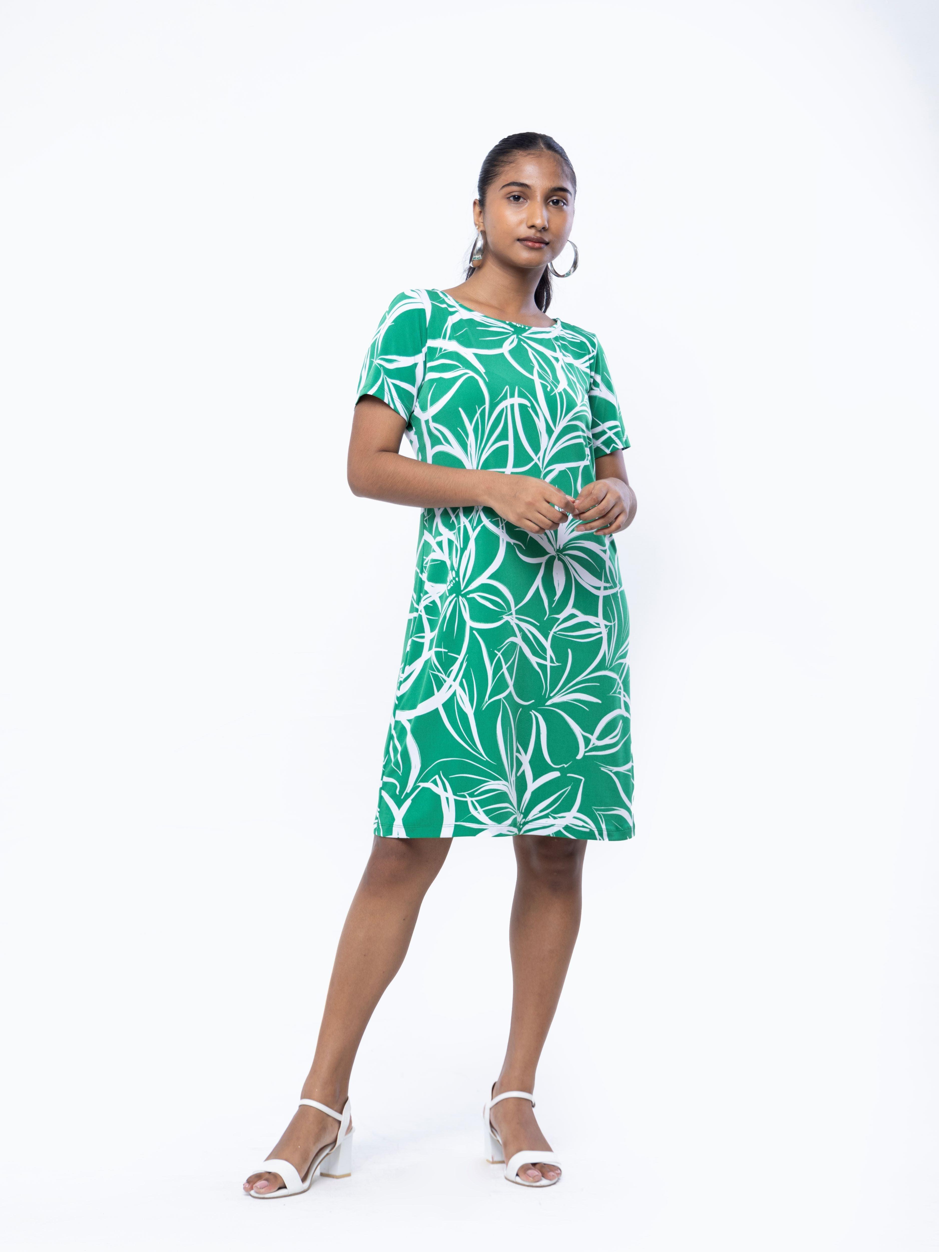 Printed Jersey Dress - Mini - Avirate Sri Lanka