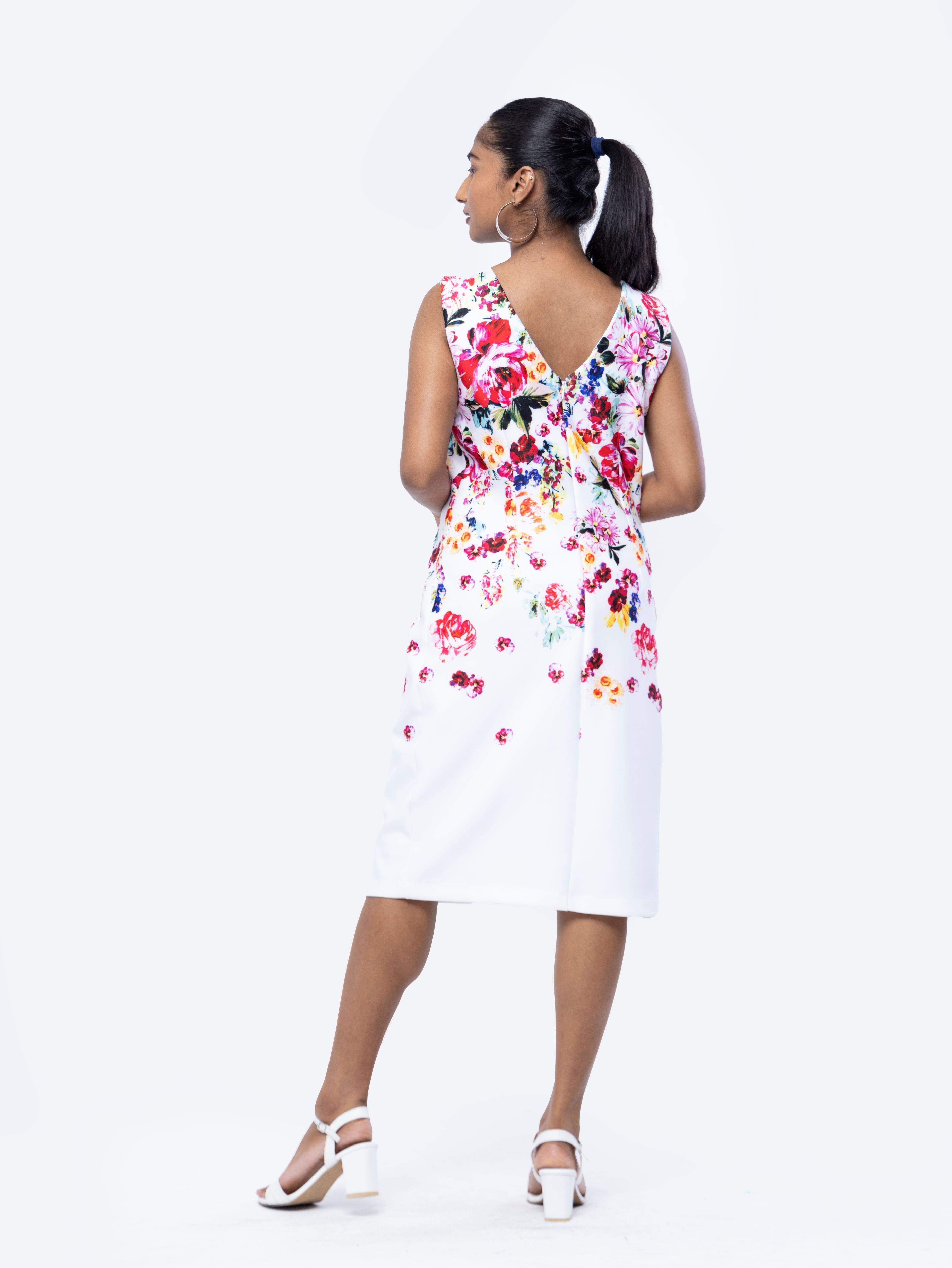 Floral Sleeveless Midi Dress - Avirate Sri Lanka