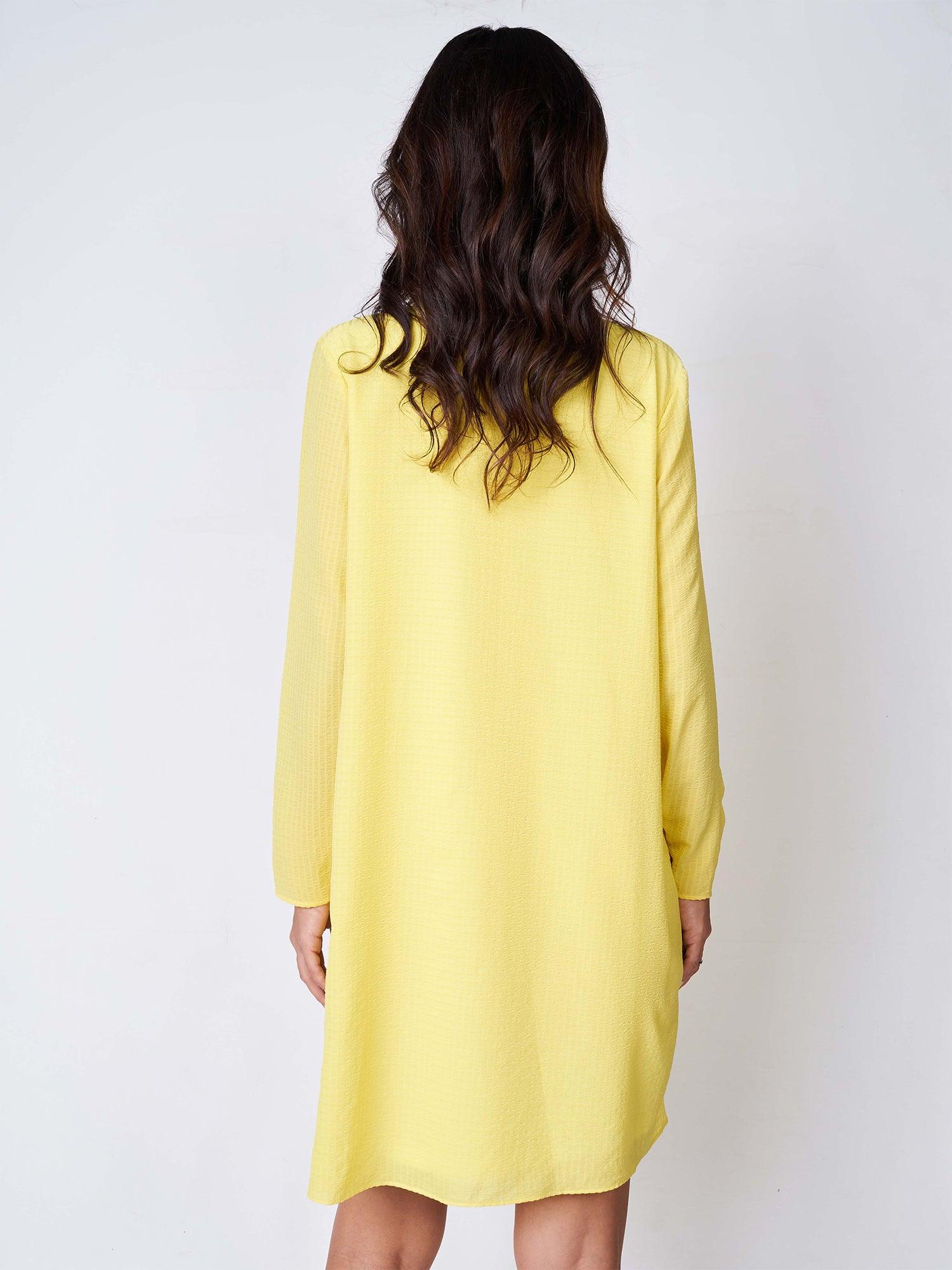 Flowing oversized yellow dress