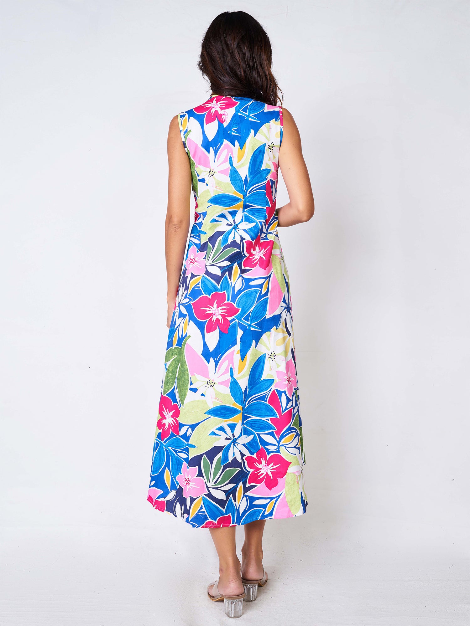 Multi-Color Floral Print Maxi Dress