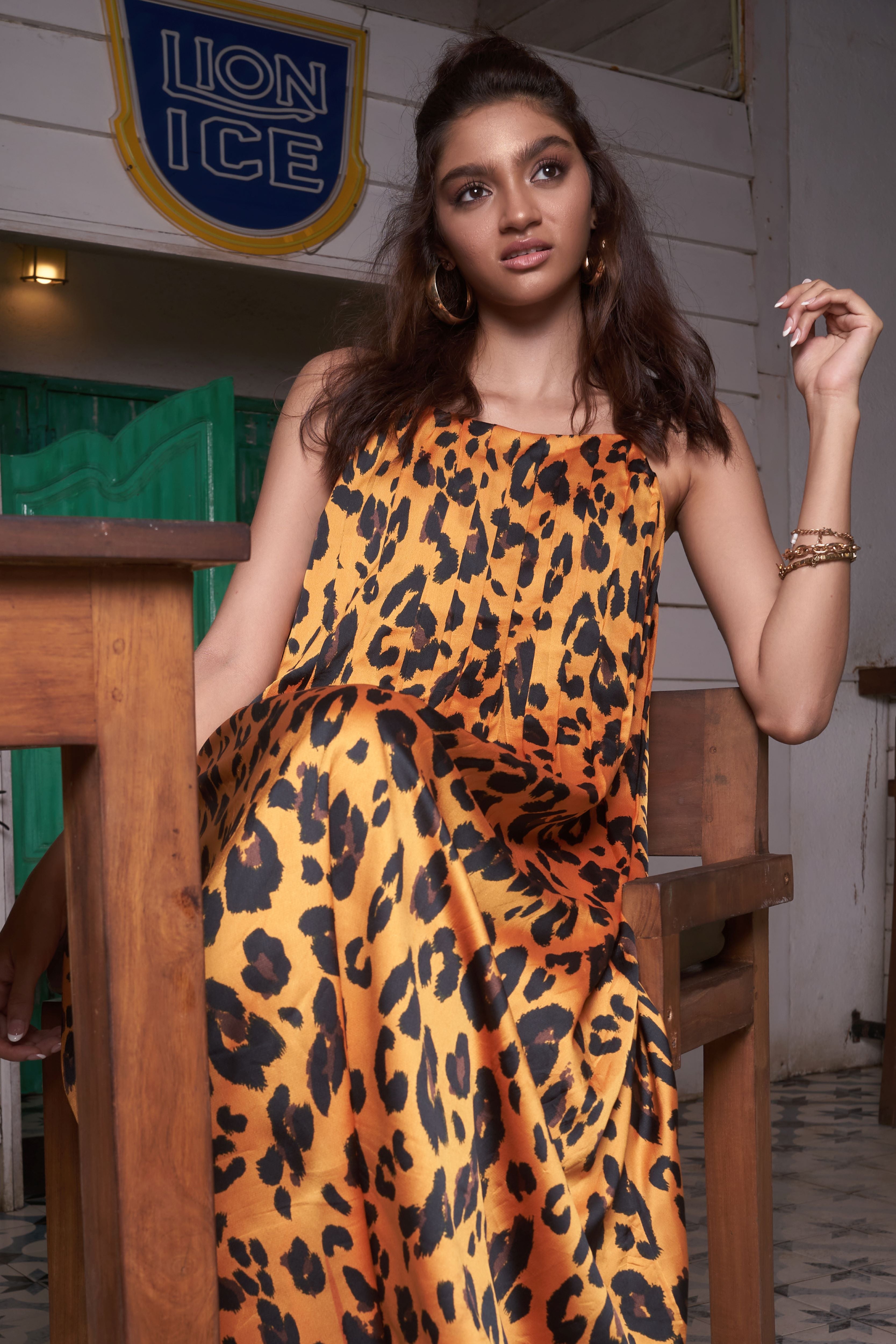 Cheetah print flair dress