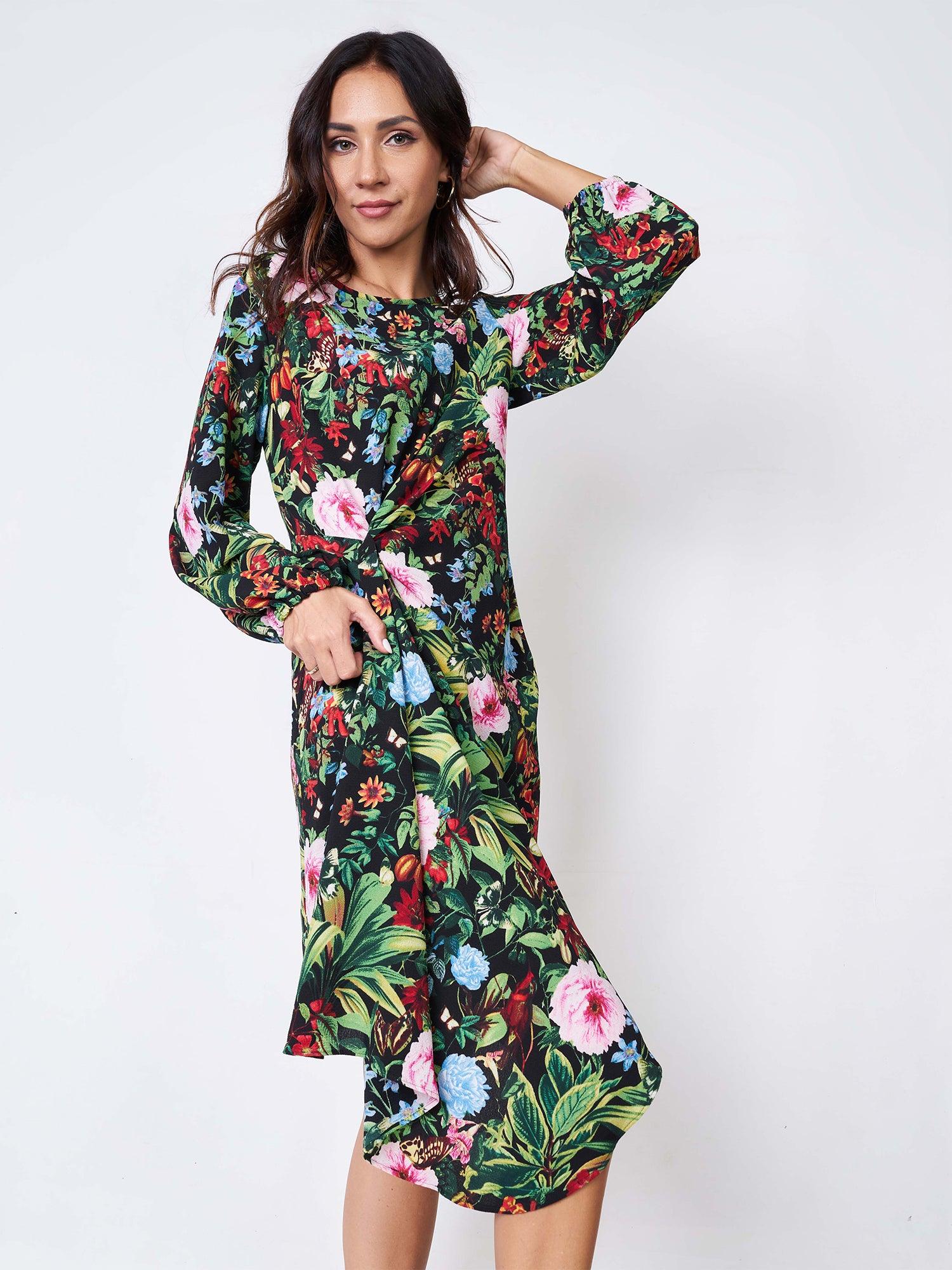 Tropical floral print dress - Avirate Sri Lanka
