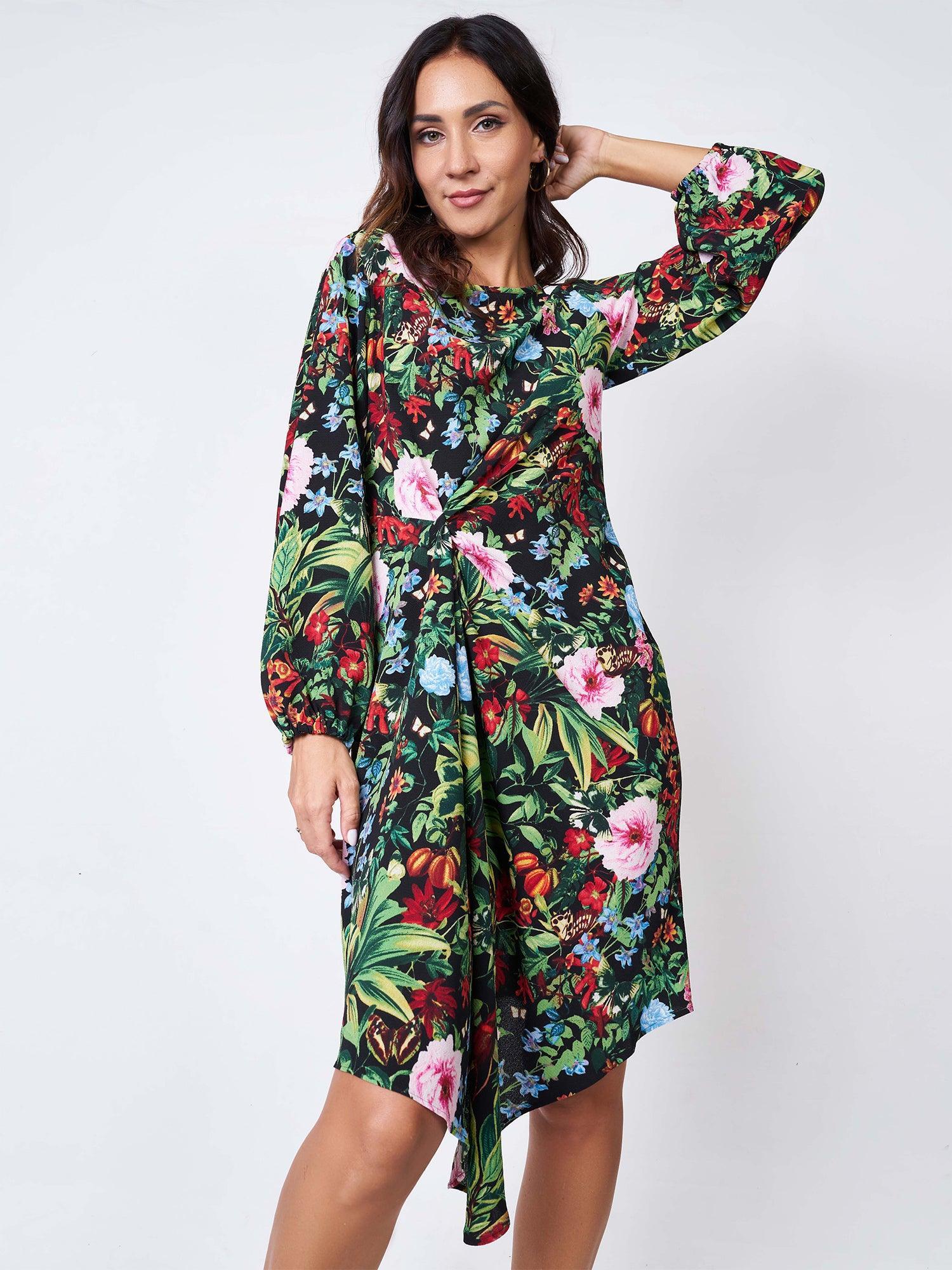 Tropical floral print dress - Avirate Sri Lanka