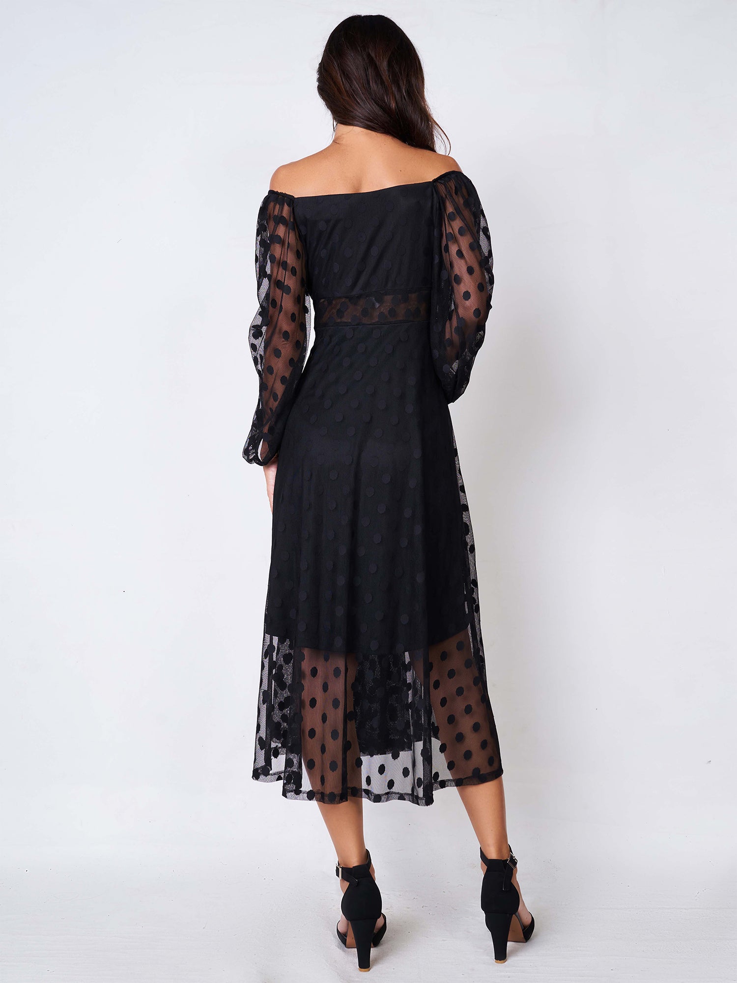 Victorian bell sleeve black dress
