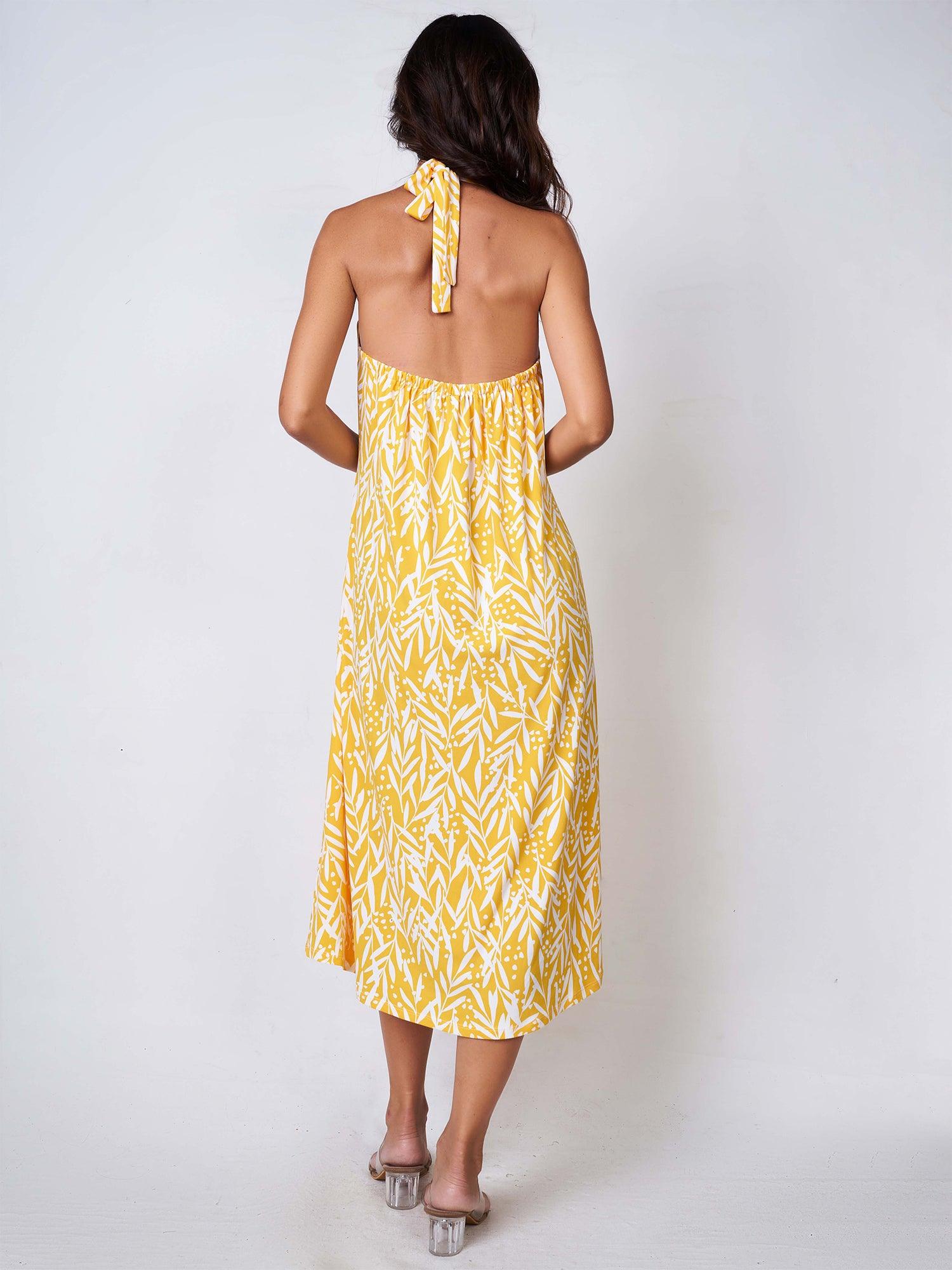 Yellow Floral Swinging Shift Dress - Avirate Sri Lanka