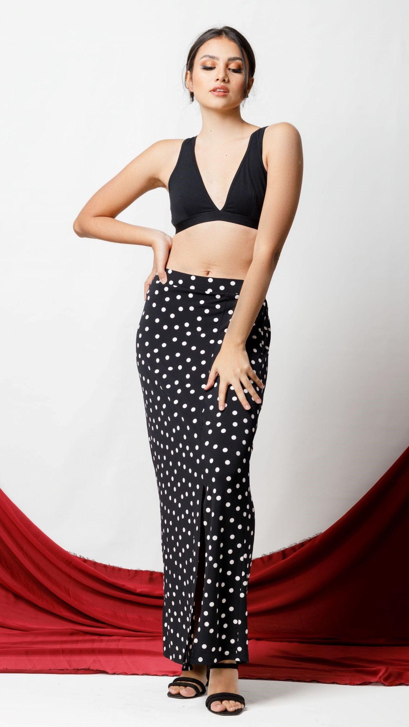 Polka dot skirt - Monochrome - Avirate Sri Lanka