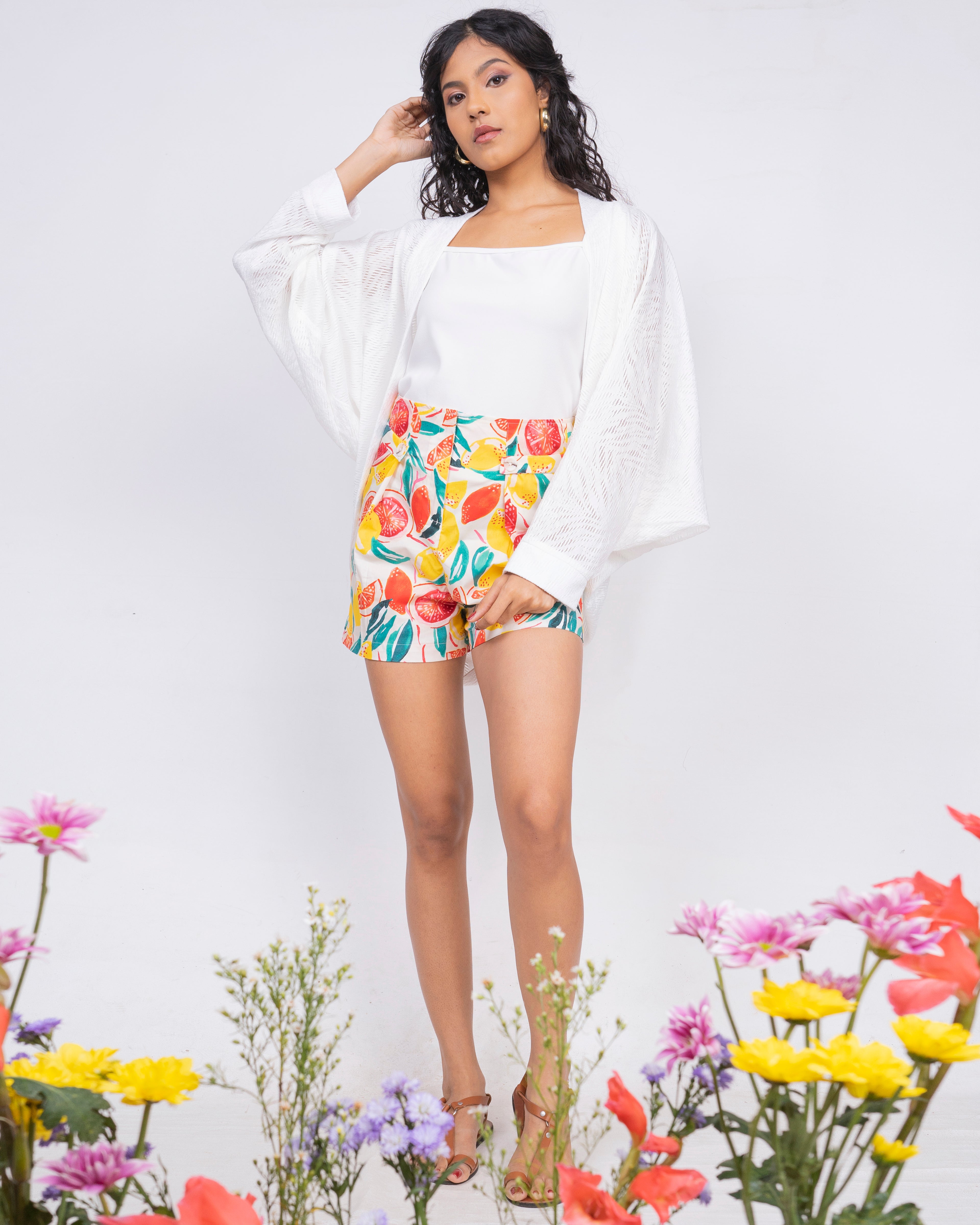 Peony white cardigan