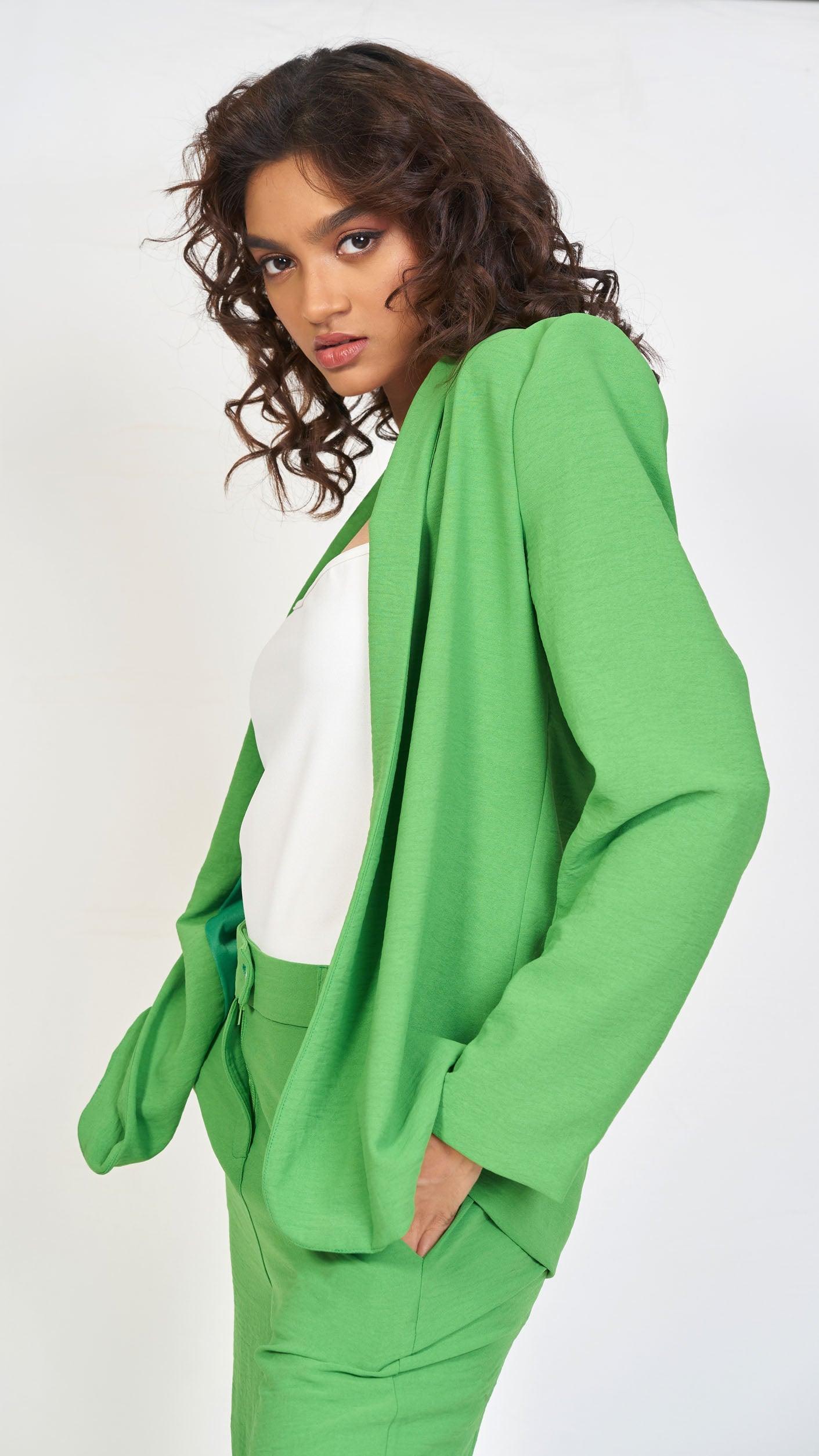 All green power suit blazer - Avirate Sri Lanka