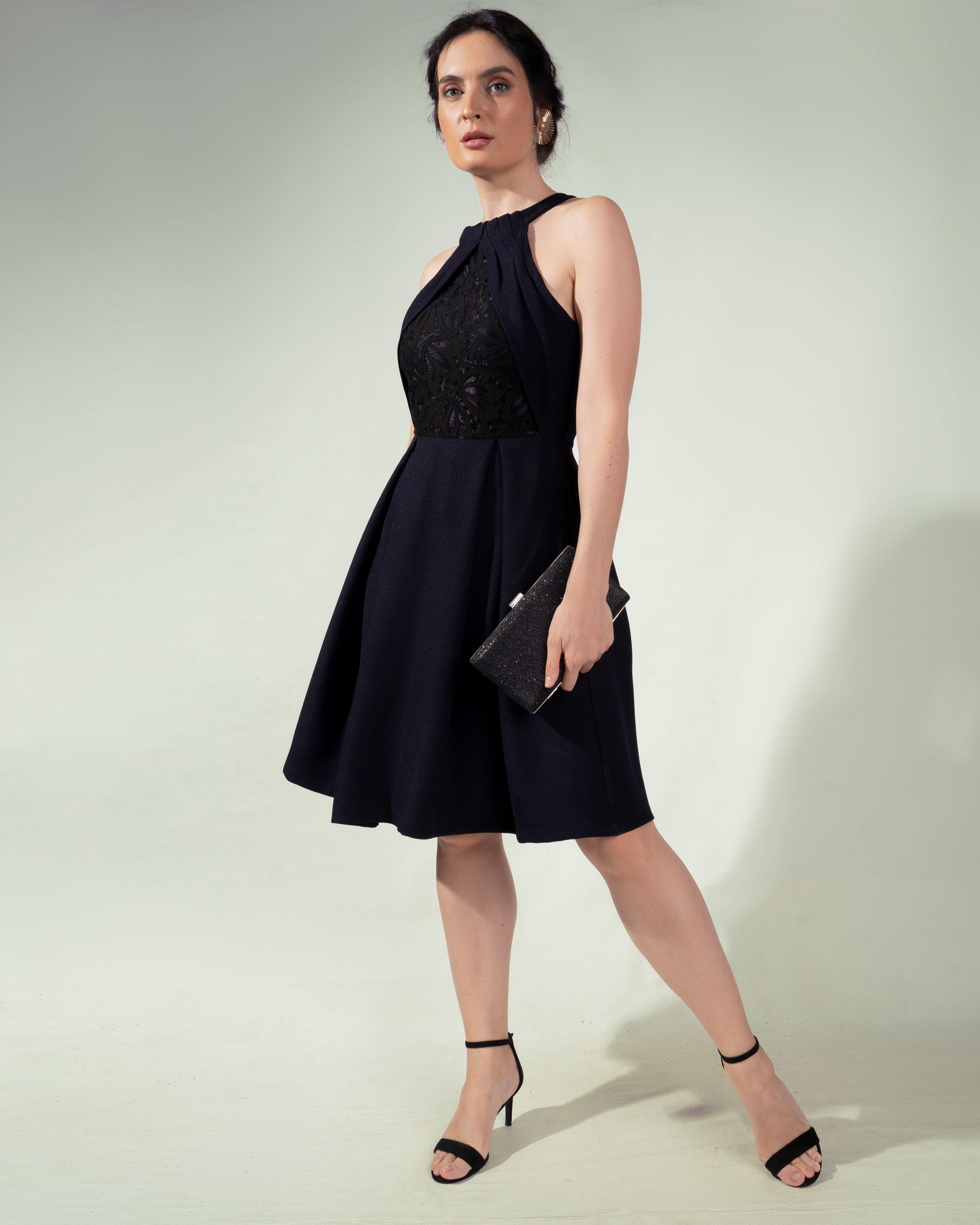 Cassandra box pleat short dress