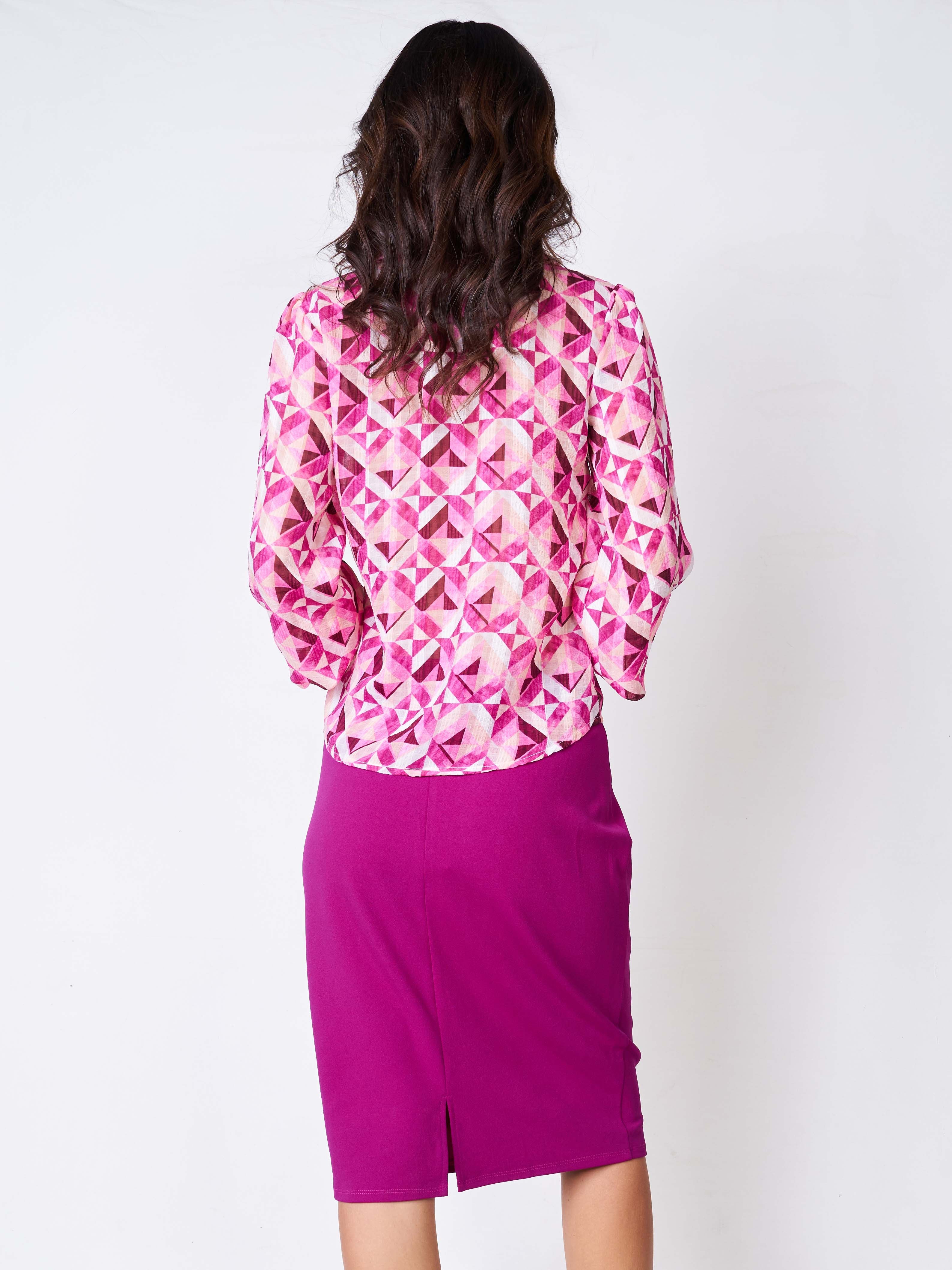 Geometric Buttoned Blouse