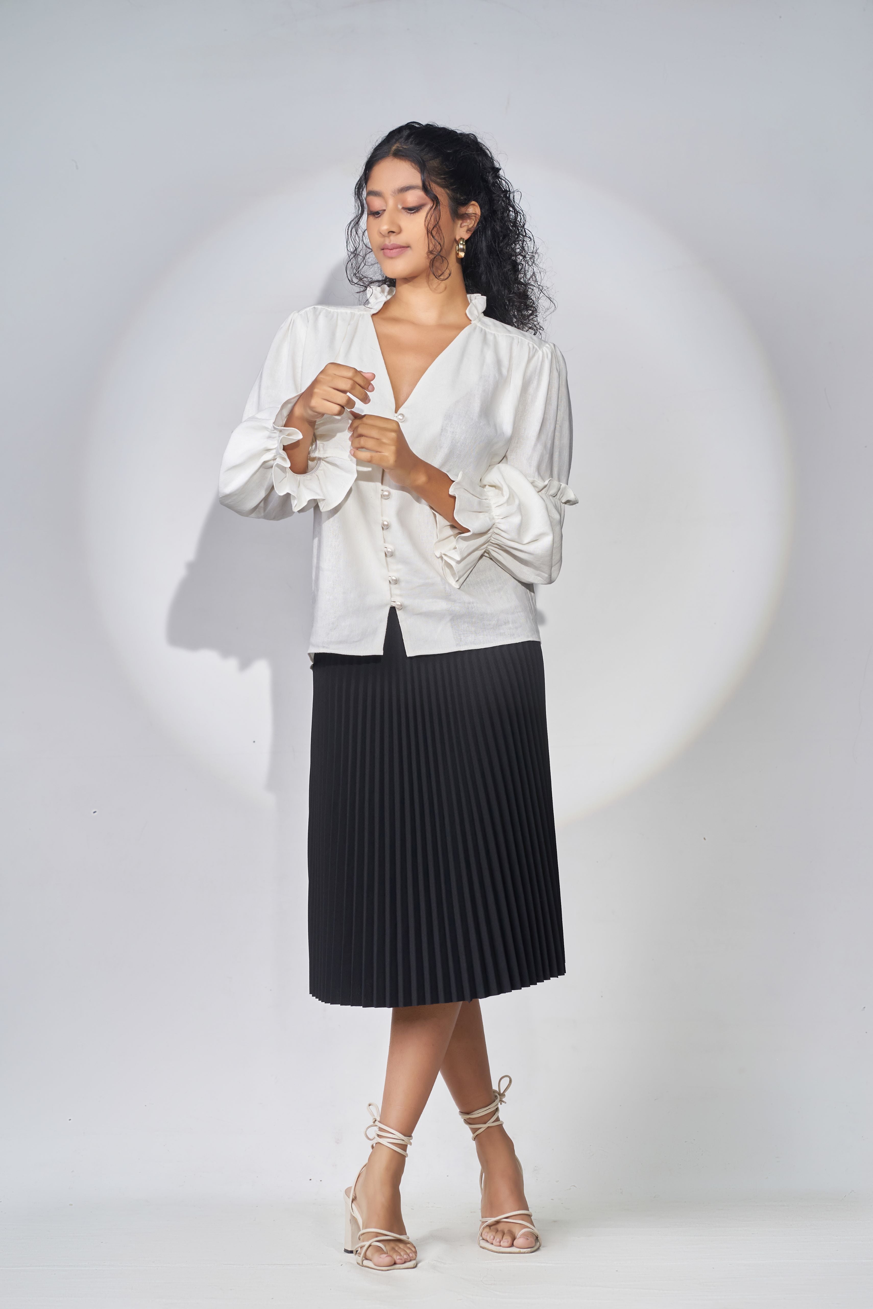 Pleated Midi Skirt