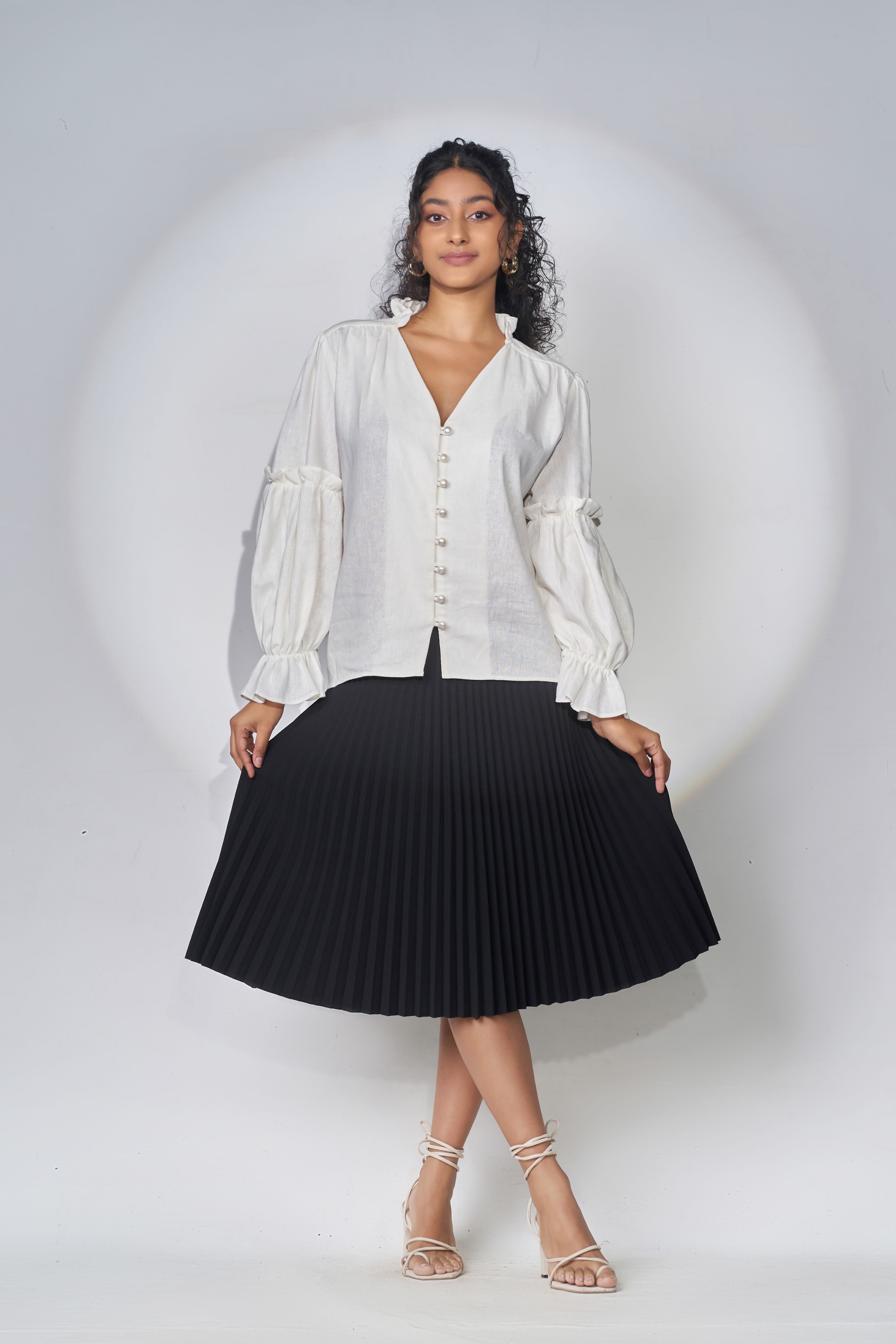 Pleated Midi Skirt