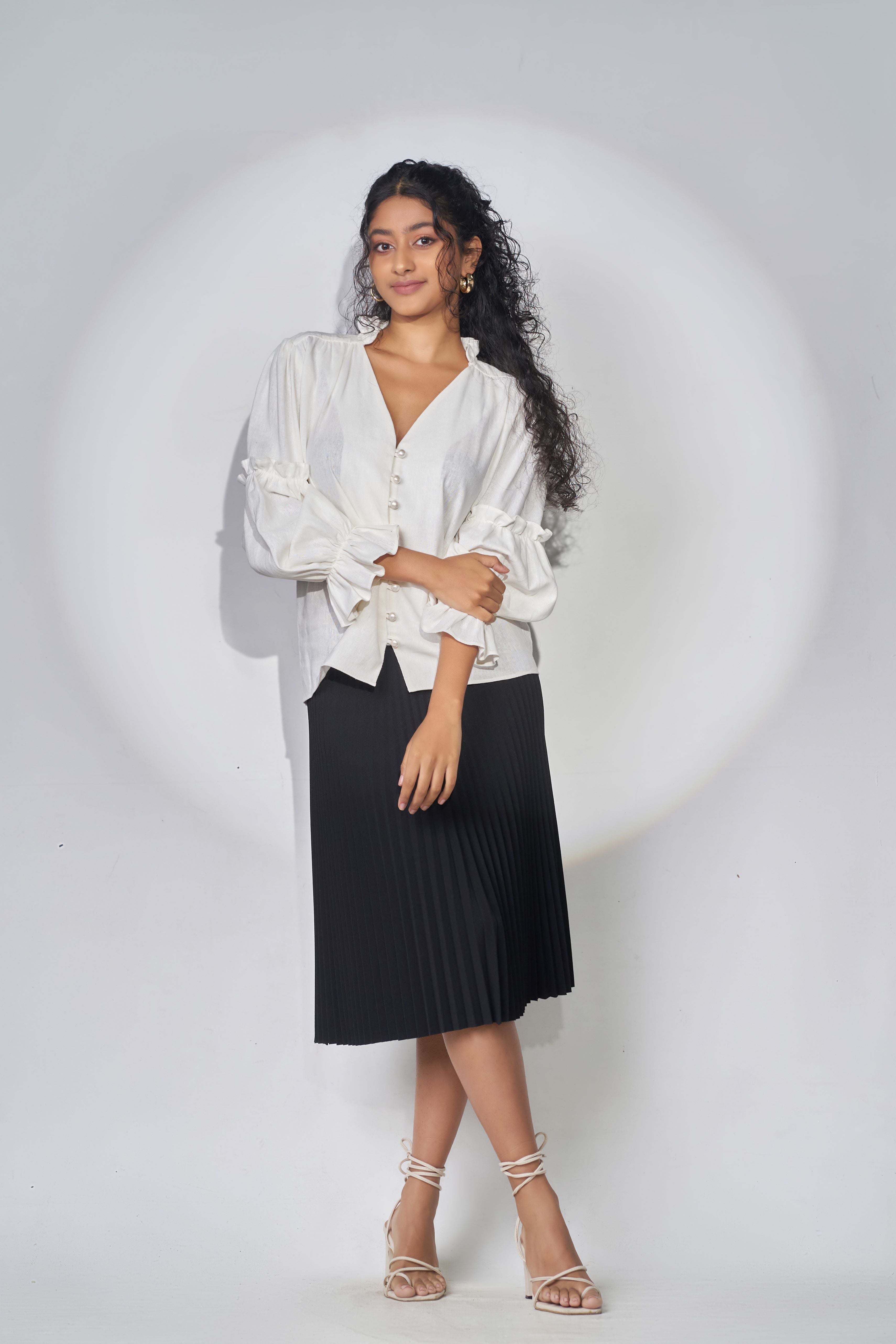 Pleated Midi Skirt