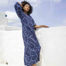 Elegant Blue Kaftan Dress - Avirate Sri Lanka