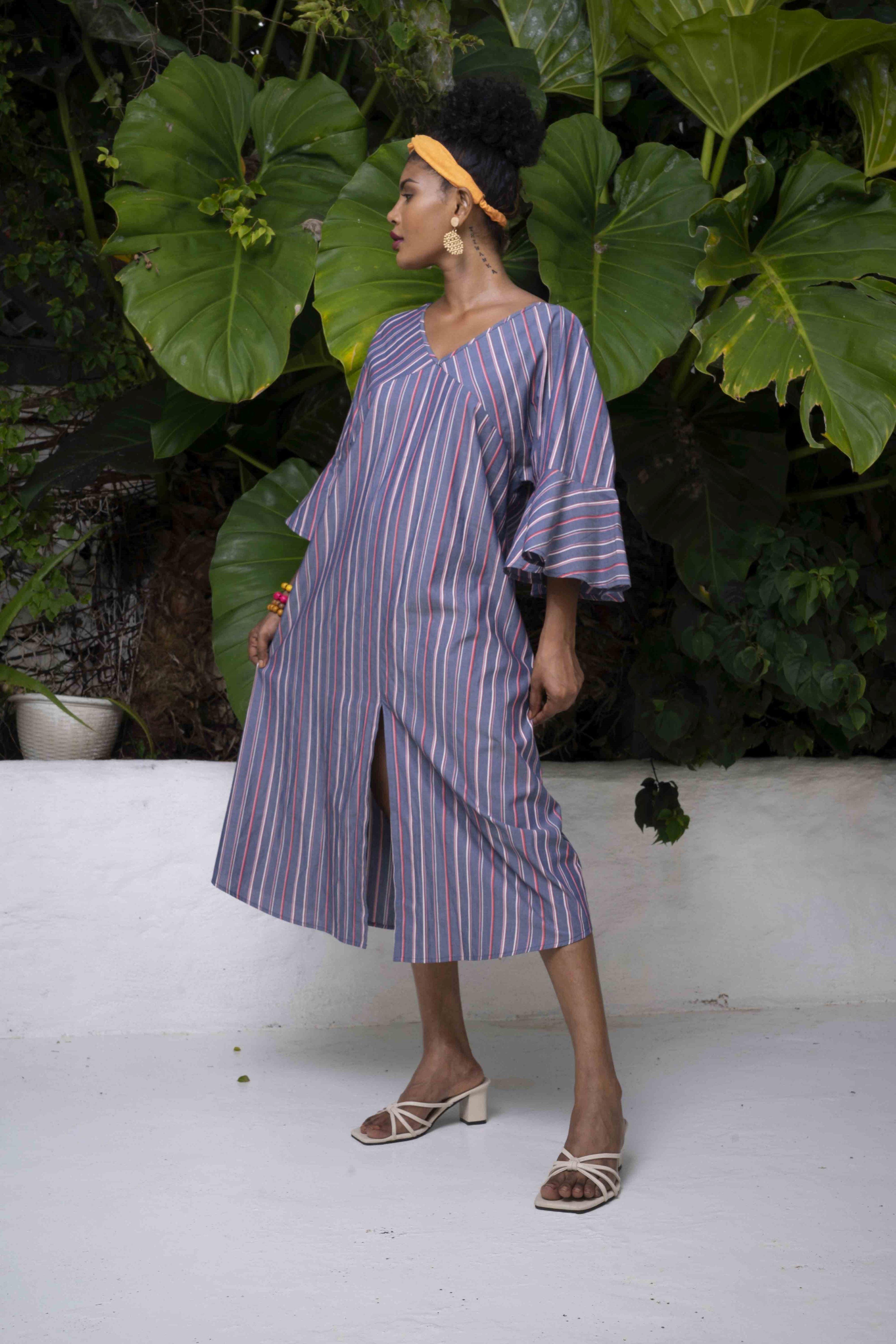 Vintage Stripe Kaftan Dress