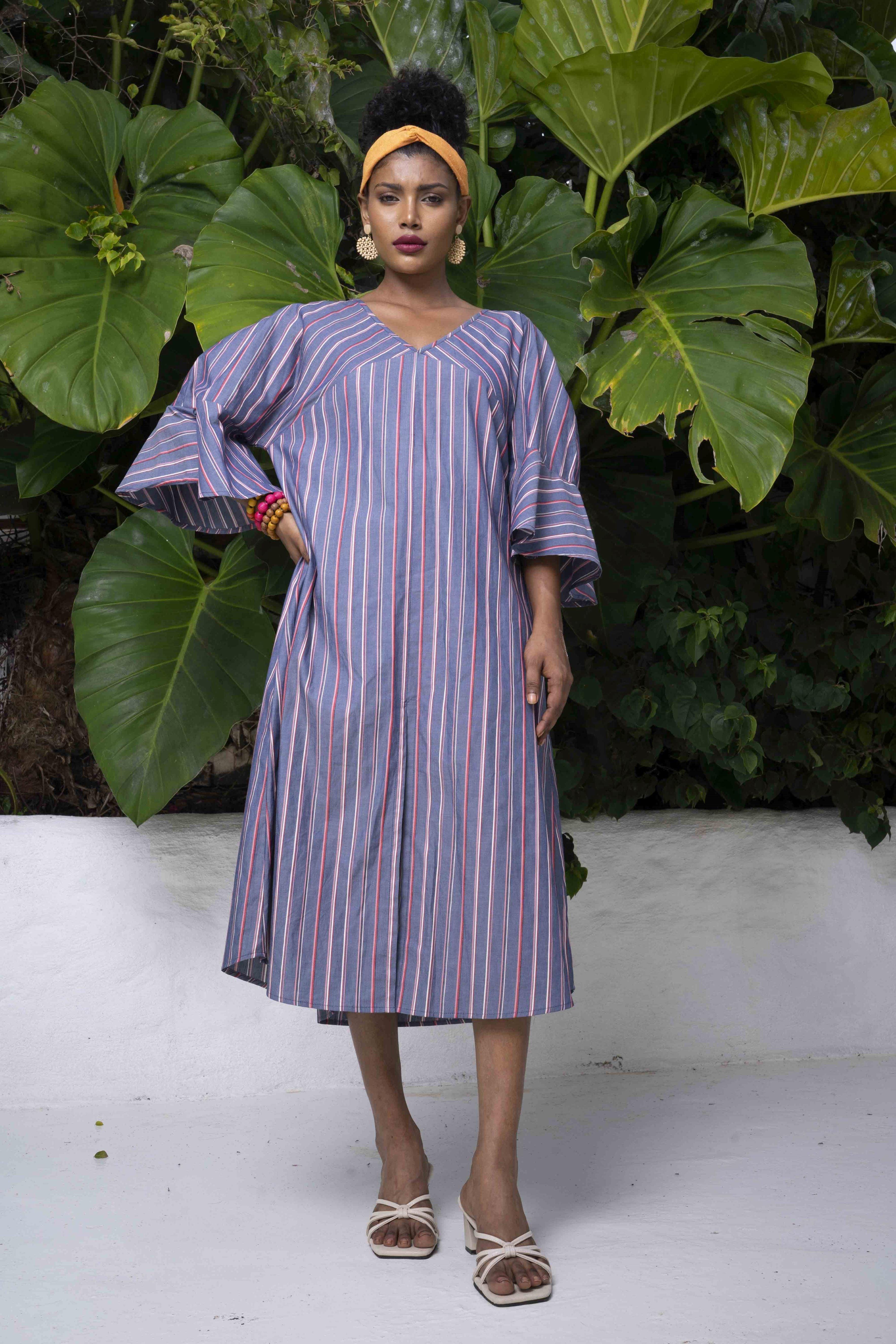 Vintage Stripe Kaftan Dress